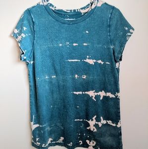 Women's Teal Reverse Tie Dye Tee